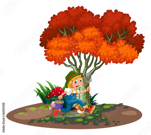 A happy young gardener