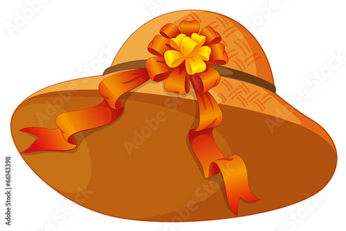 A fashionable brown hat with a cute ribbon photo