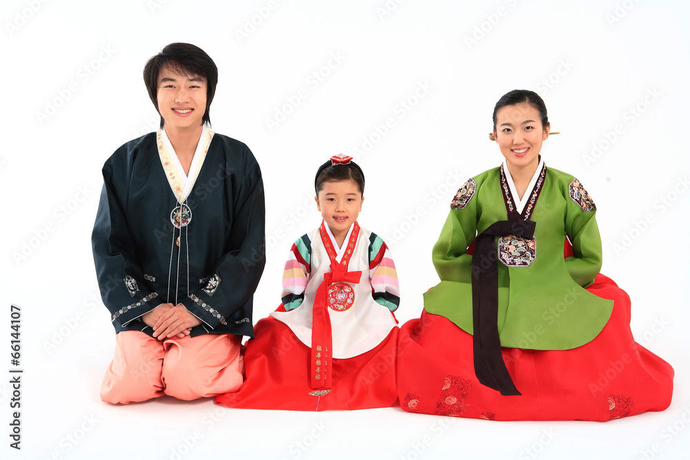 Family in Korean Dress
