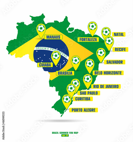 Brazil map of soccer.