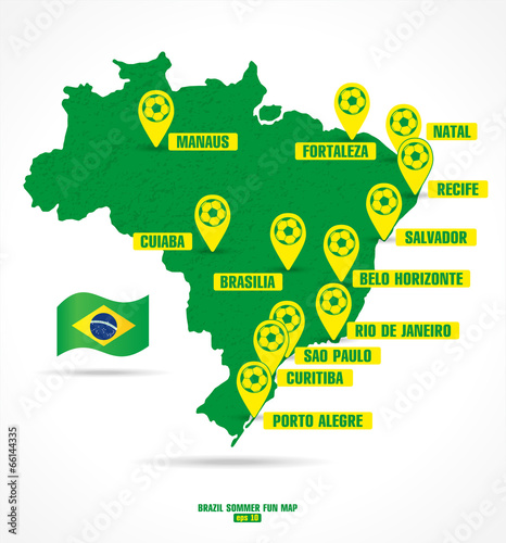 Brazil map of soccer.