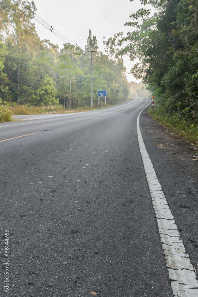 Empty road in suburban in Thailand