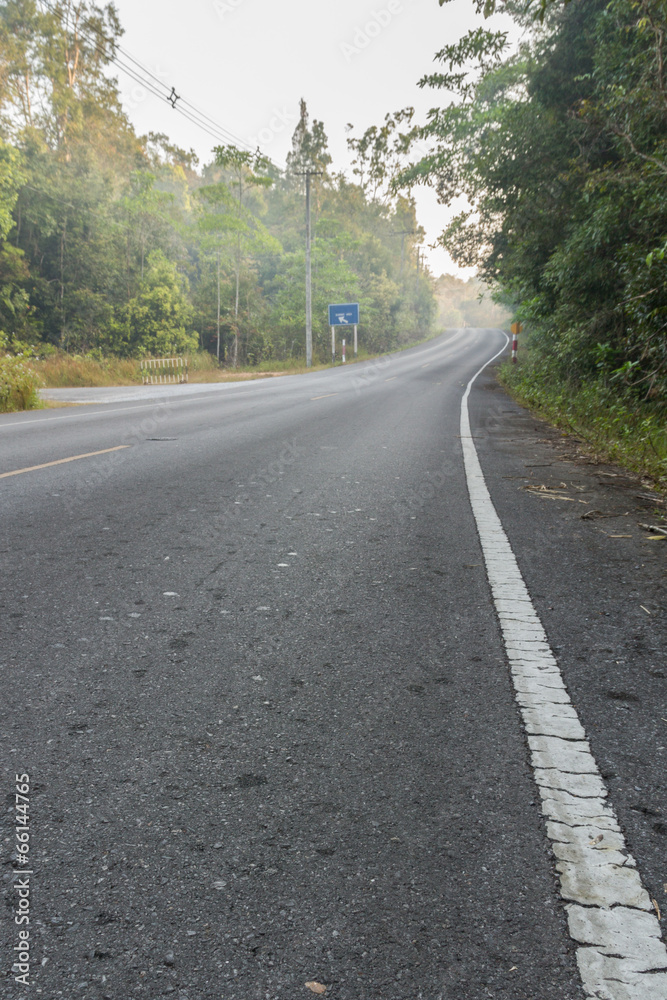 Empty road in suburban in Thailand Empty road in suburban in Thailand