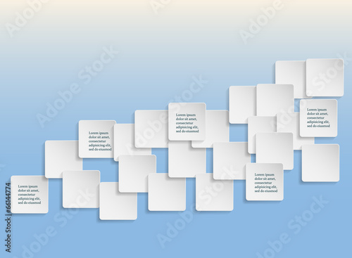 Paper square banner with drop shadows. Vector