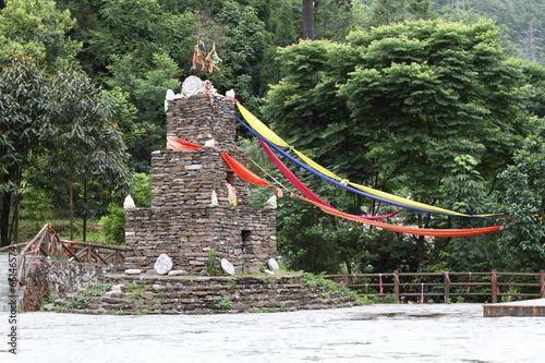 Chinese Qiang ethnic stone tower photo