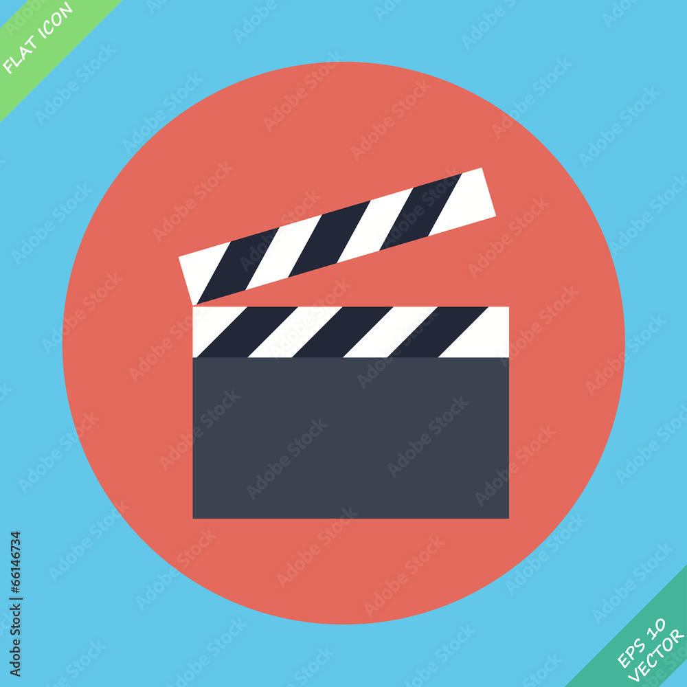 Film clap board cinema - vector illustration. Flat design