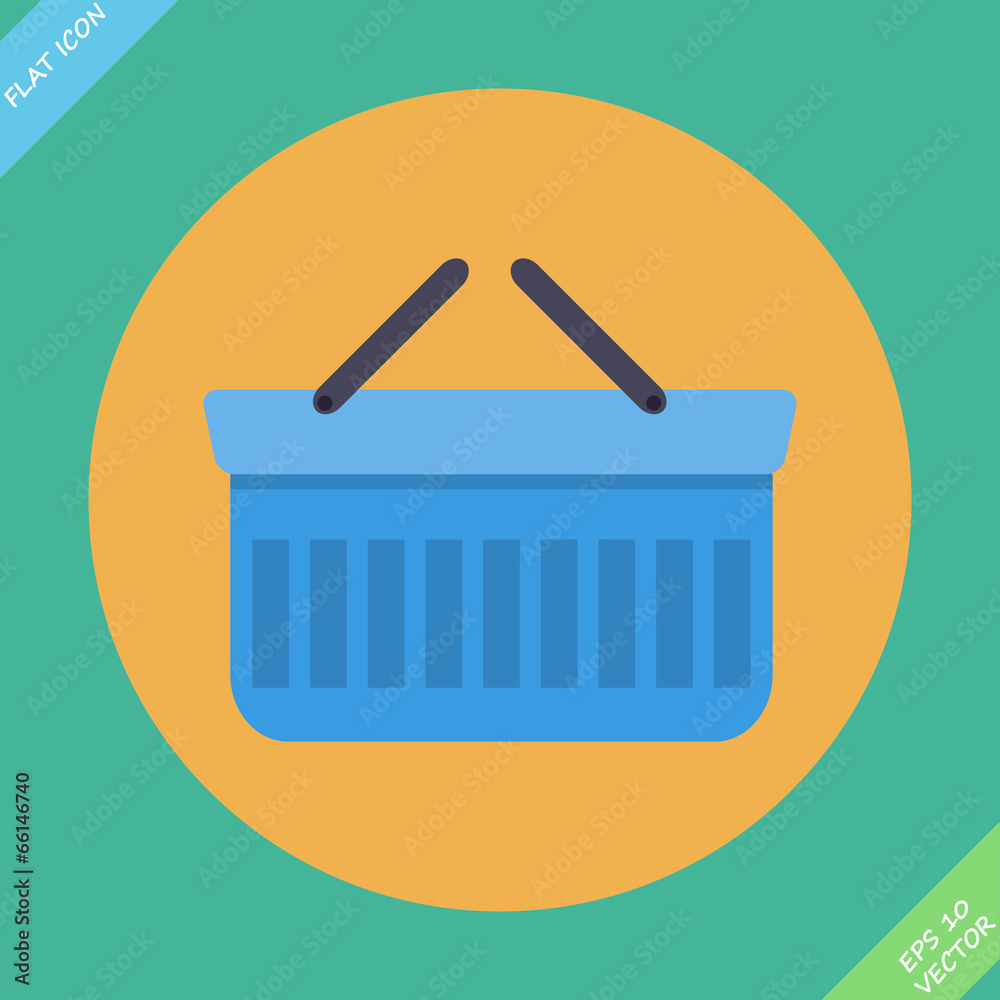Shopping basket icon - vector illustration. Flat design element Shopping basket icon - vector illustration. Flat design element