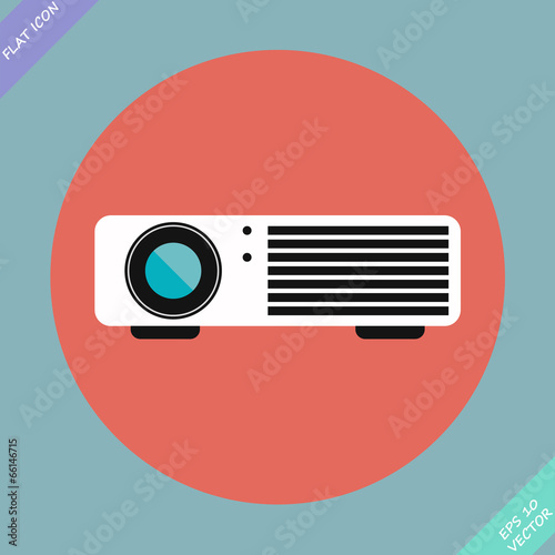 Cinema projector - vector illustration. Flat design element
