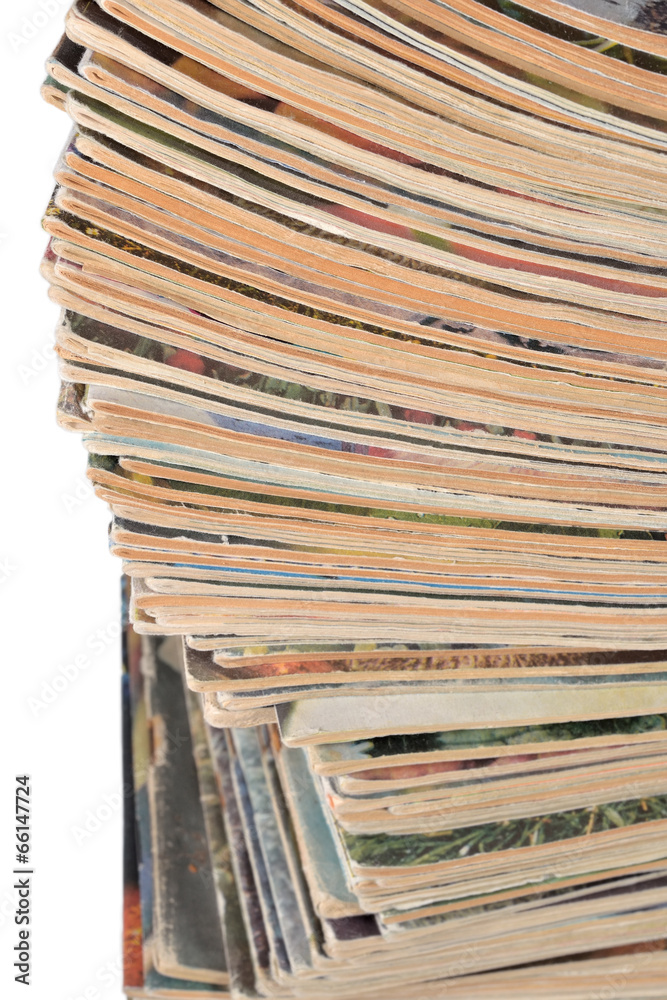 Stack of old magazines