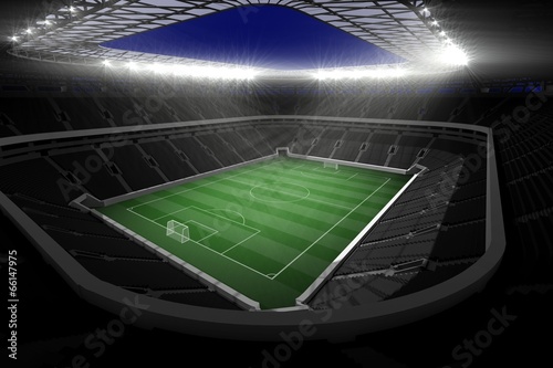 Large football stadium with lights