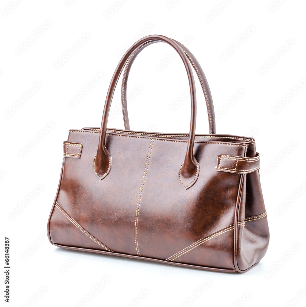Woman leather bag isolated white background Woman leather bag isolated white background