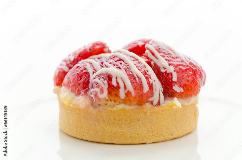 Strawberry tart isolated on white Strawberry tart isolated on white