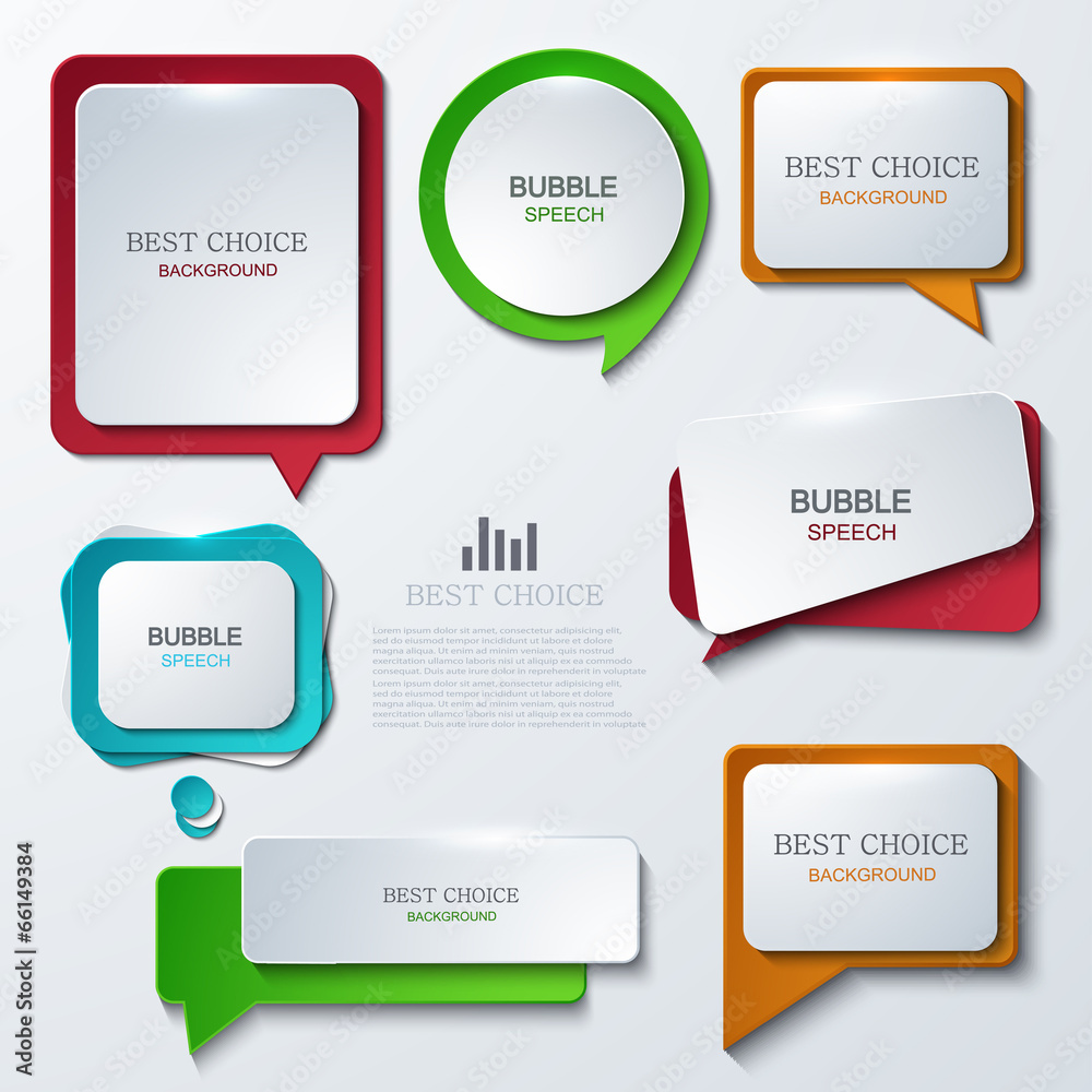Vector modern bubble speech icons set. - obrazy, fototapety, plakaty 