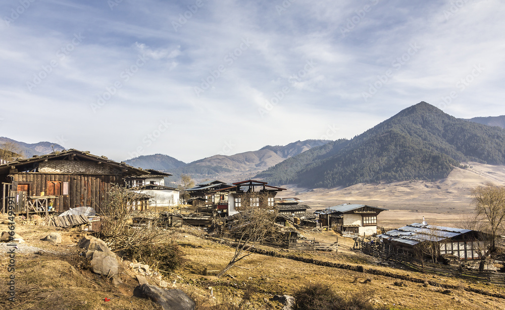 village in Phobjika valley