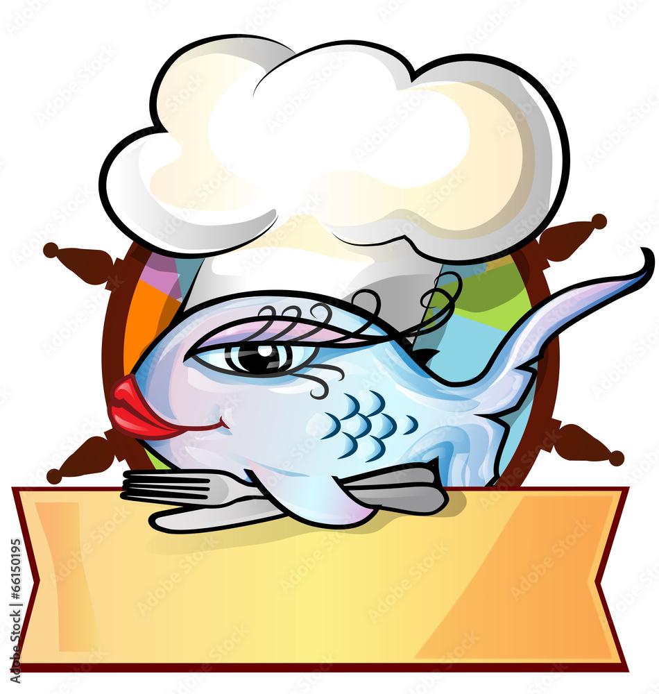 Obraz premium restaurant fish menu on rudder
