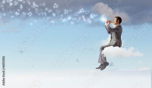 Wallpaper Mural Man playing flute Torontodigital.ca