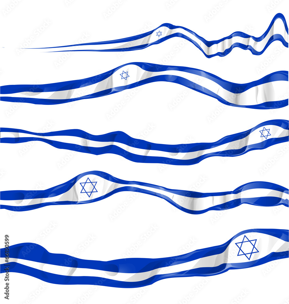 israel flag set on white background israel flag set on white background