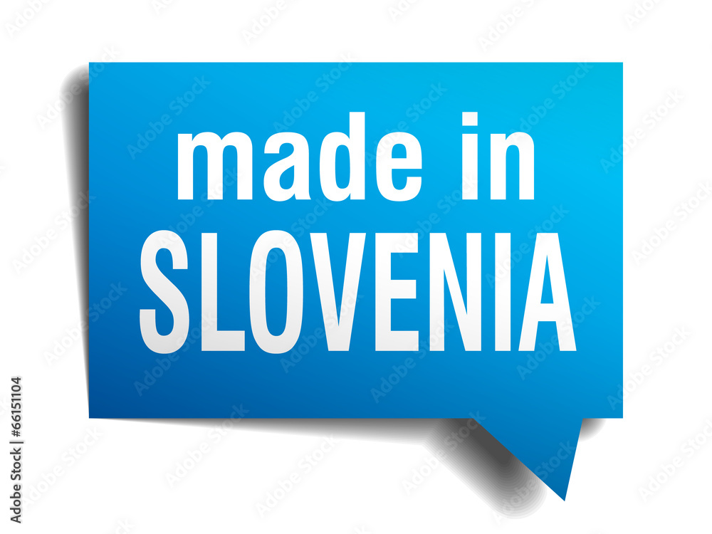 made in Slovenia blue 3d realistic speech bubble made in Slovenia blue 3d realistic speech bubble