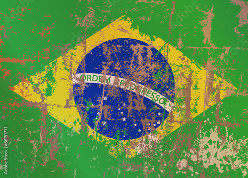 vector grunge brazil Flag - soccer illustration background