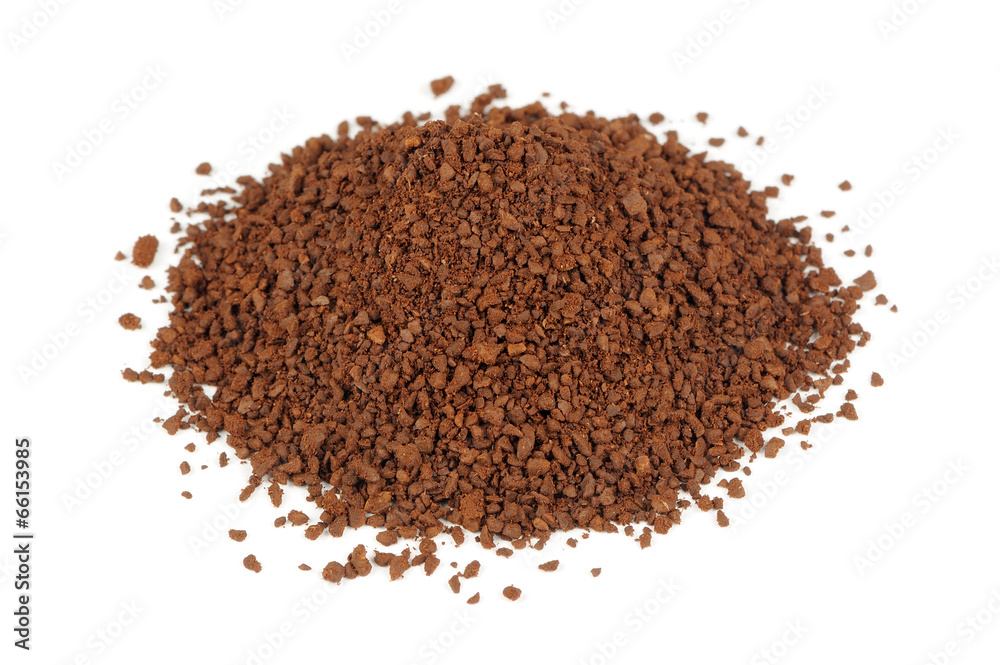 Coarsely Ground Coffee Isolated on White Background Coarsely Ground Coffee Isolated on White Background