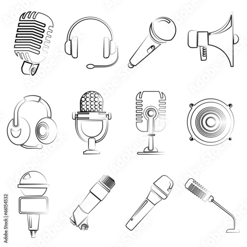 sketch microphone icons