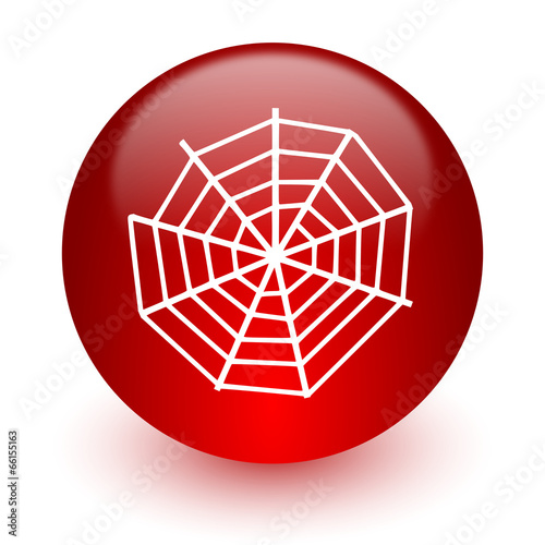 spider web red computer icon on white background