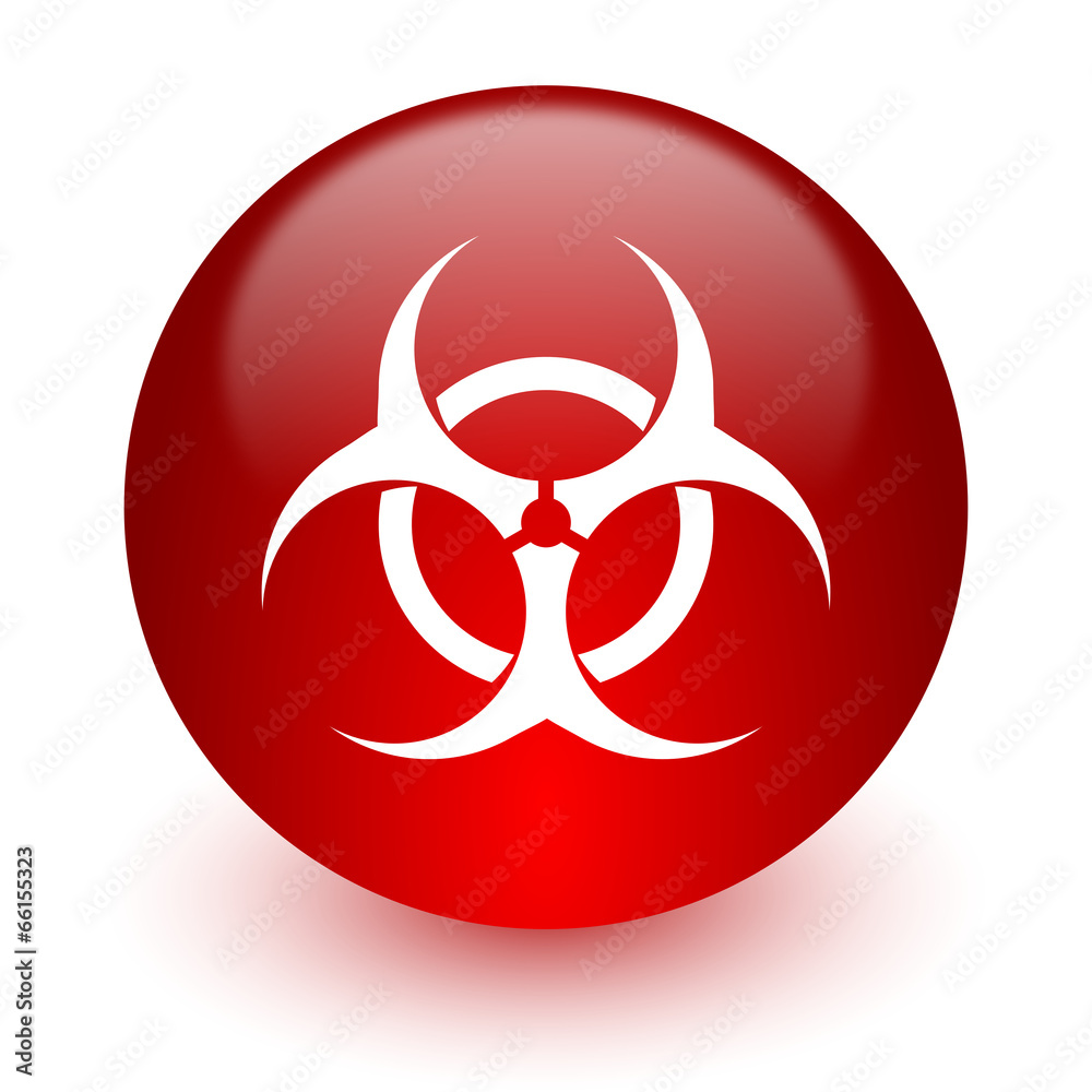 biohazard red computer icon on white background biohazard red computer icon on white background