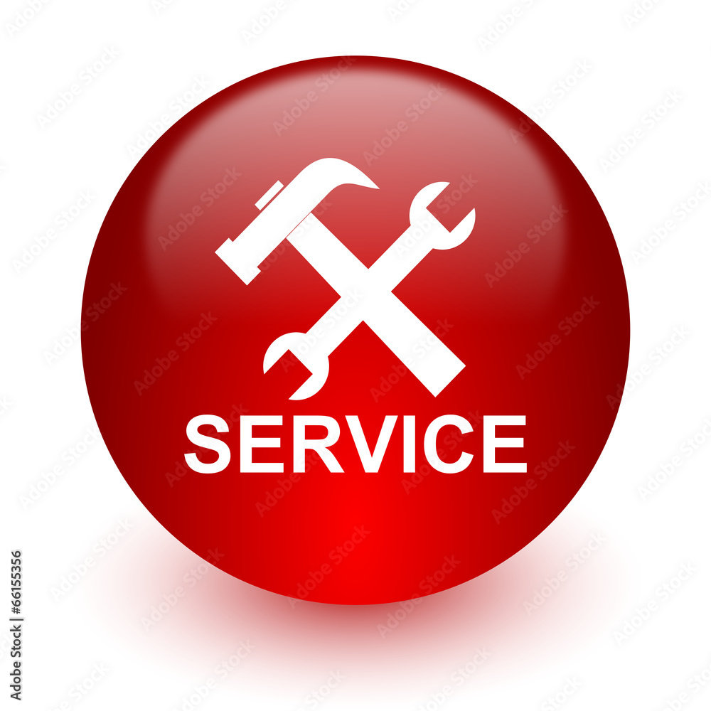 service red computer icon on white background service red computer icon on white background