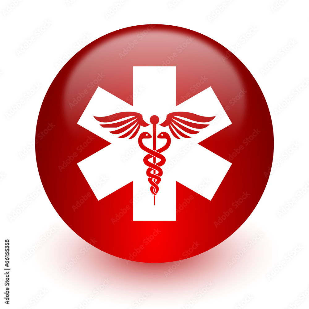 emergency red computer icon on white background emergency red computer icon on white background