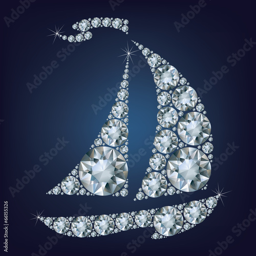 Ship made up a lot of diamonds