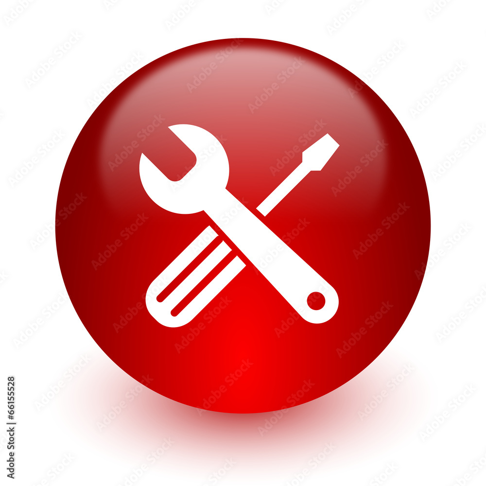 tools red computer icon on white background tools red computer icon on white background