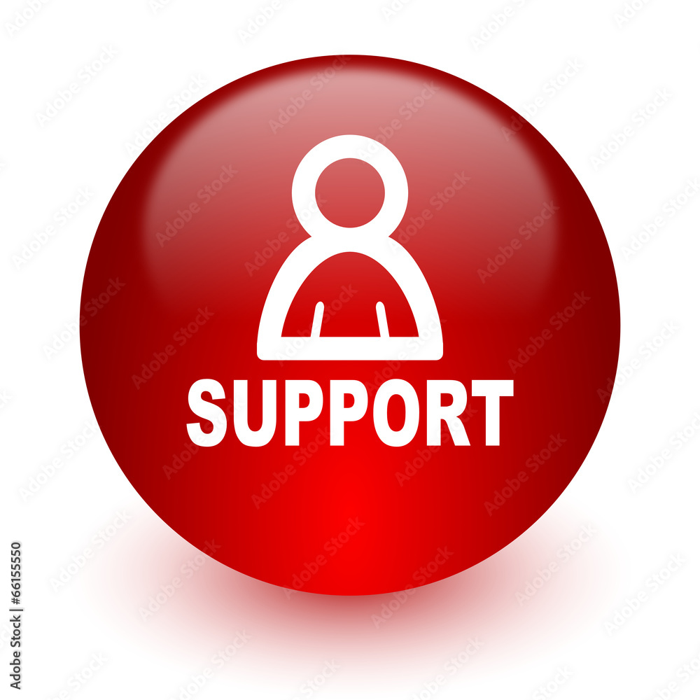 support red computer icon on white background support red computer icon on white background