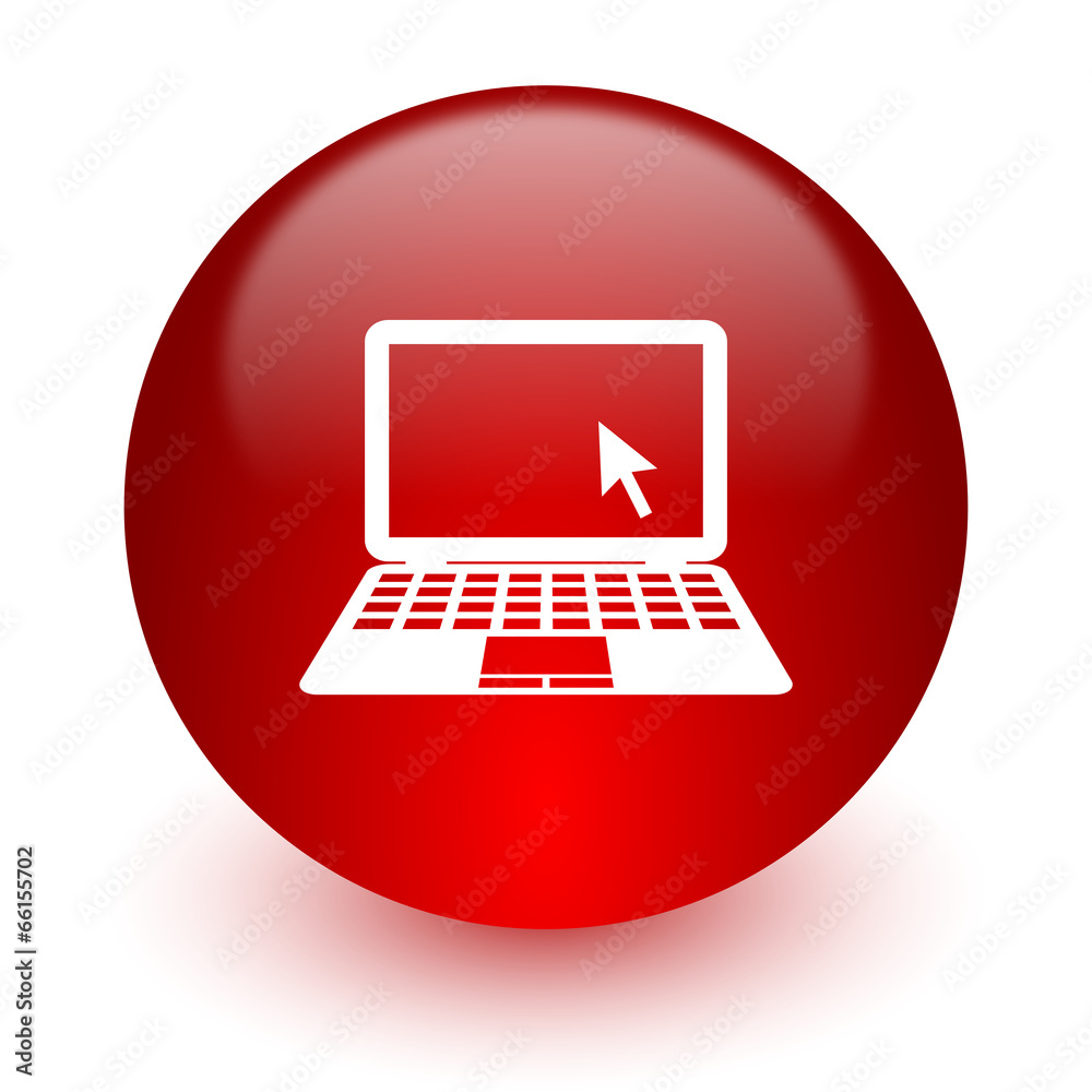 computer red computer icon on white background computer red computer icon on white background