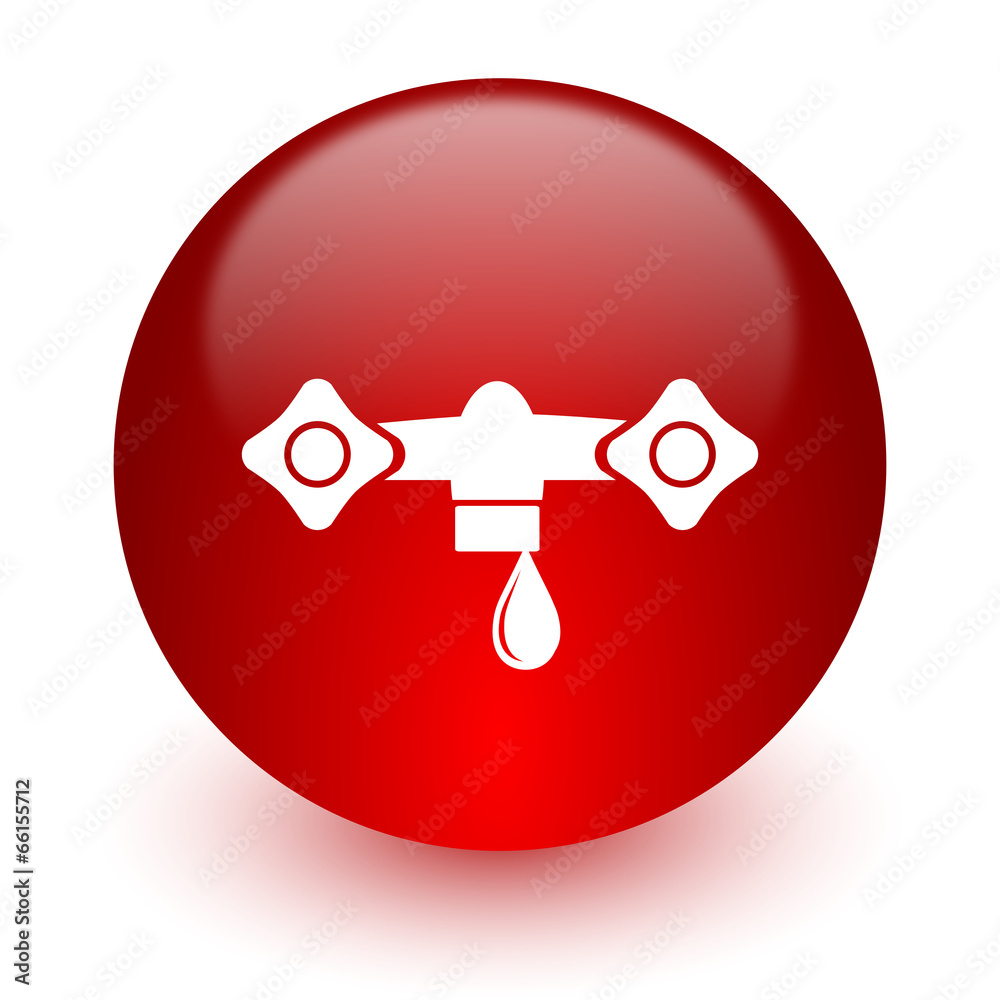 water red computer icon on white background