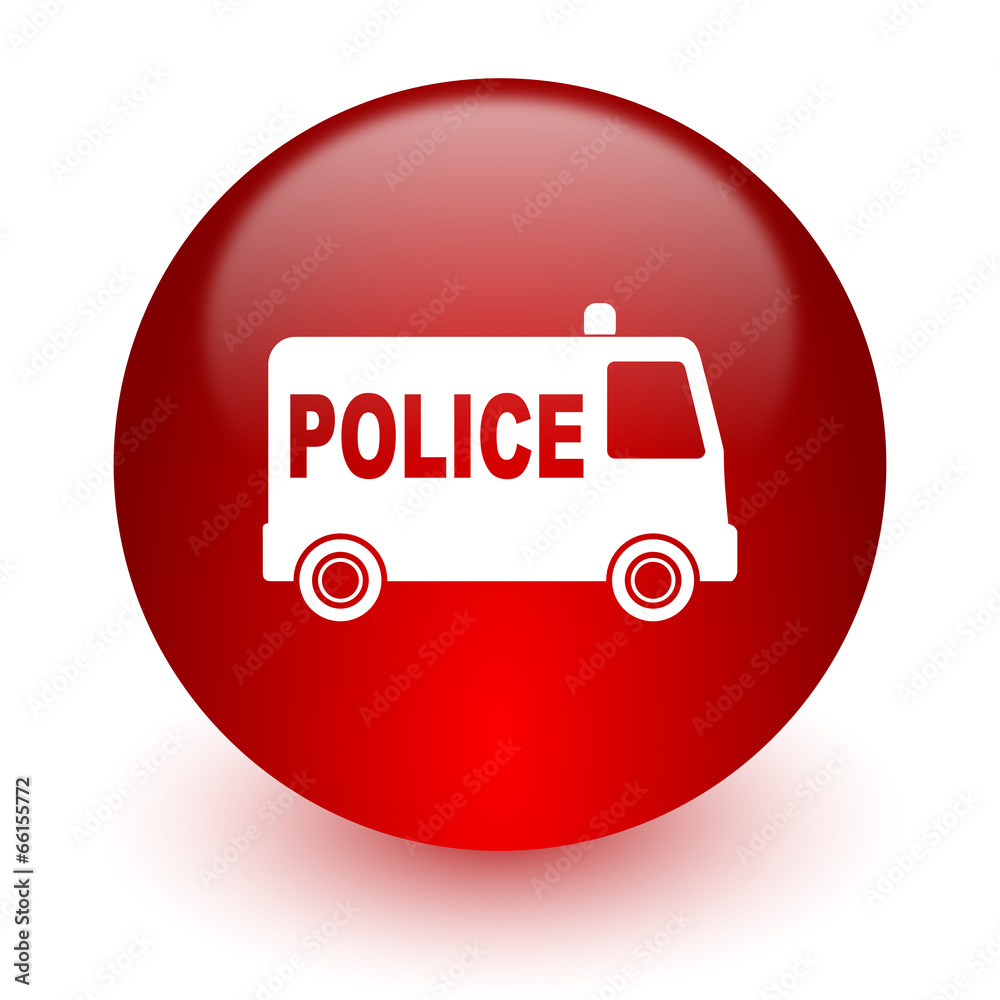 police red computer icon on white background police red computer icon on white background
