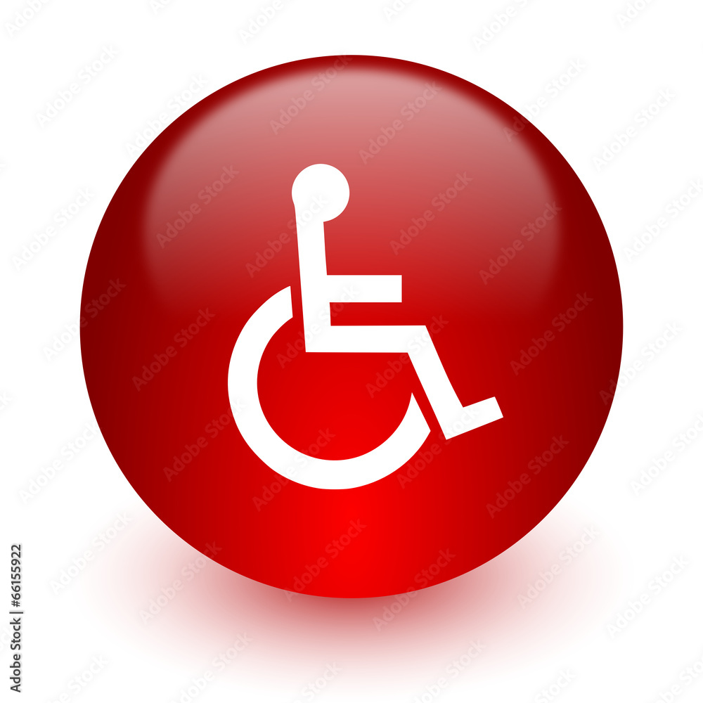 wheelchair red computer icon on white background wheelchair red computer icon on white background