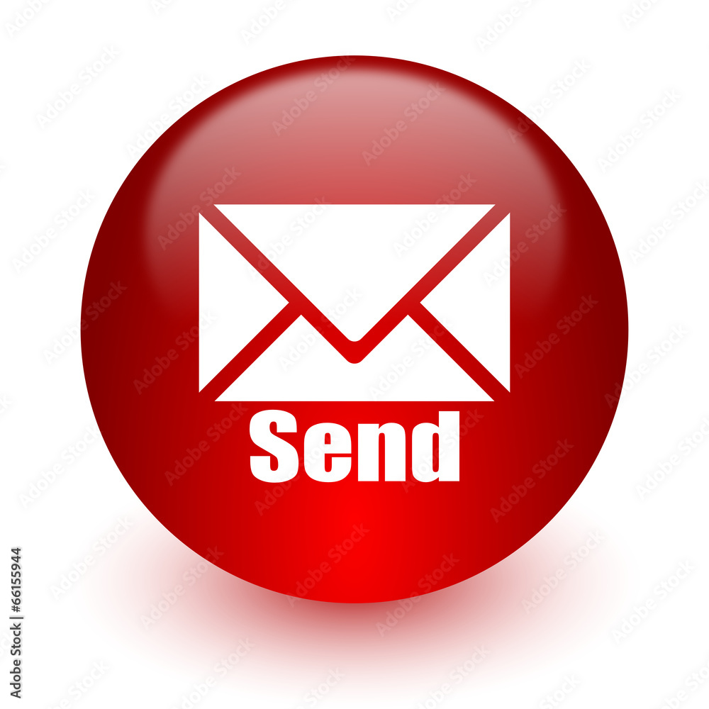 send red computer icon on white background send red computer icon on white background