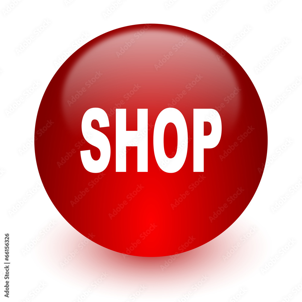 shop red computer icon on white background shop red computer icon on white background