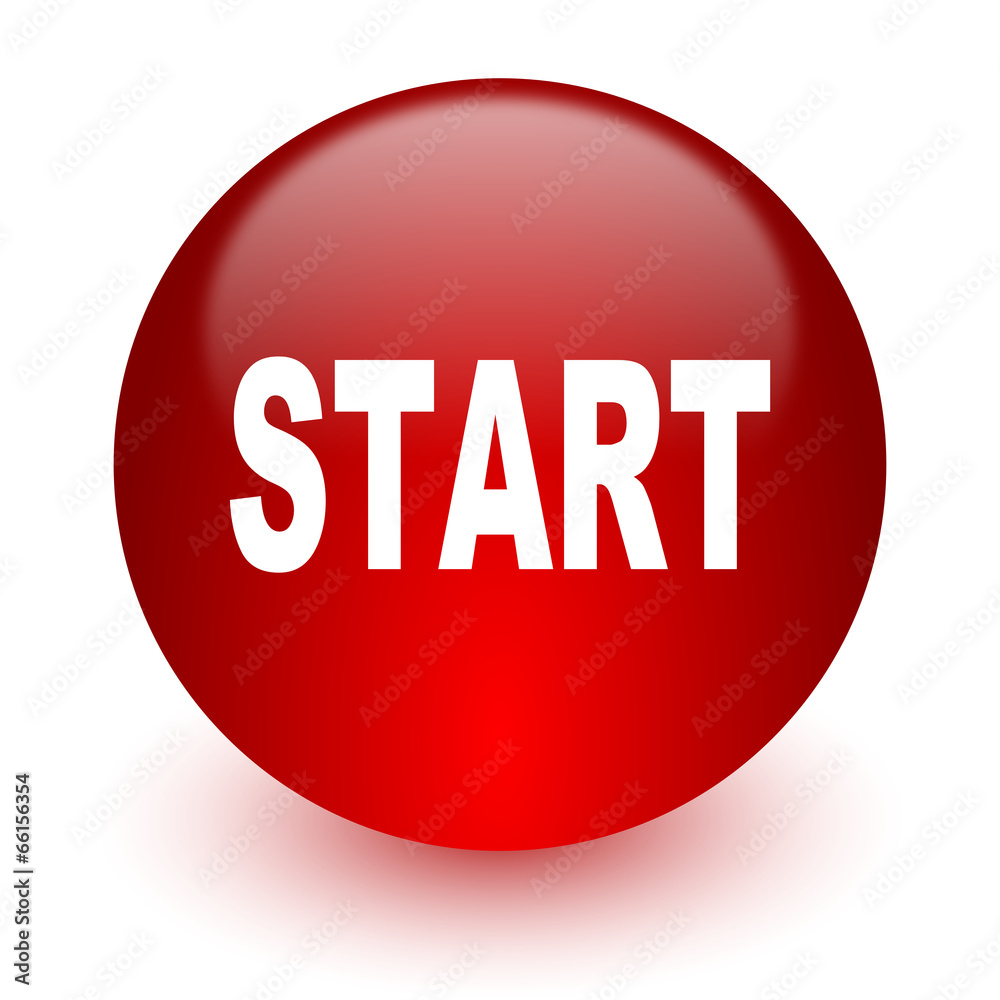 start red computer icon on white background start red computer icon on white background