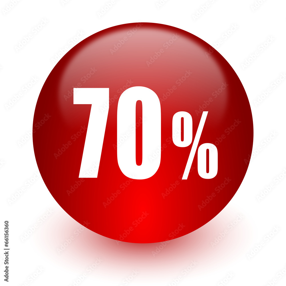 70 percent red computer icon on white background 70 percent red computer icon on white background