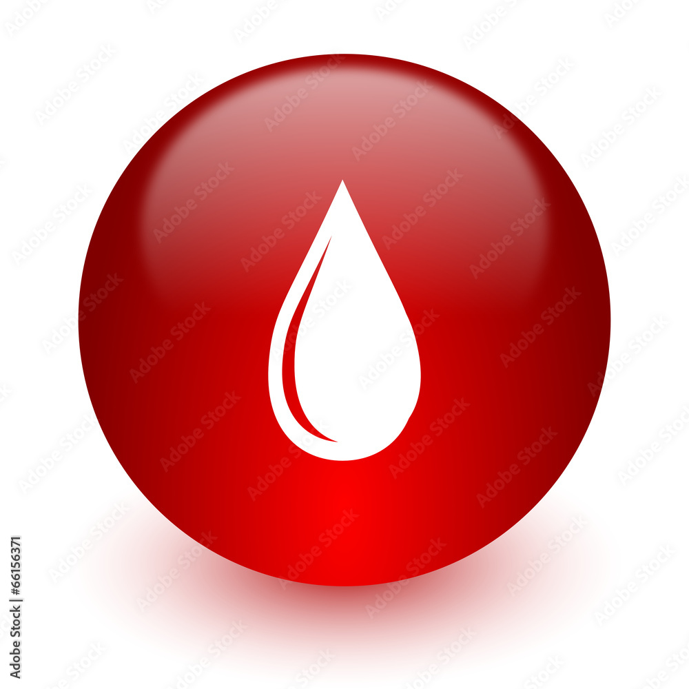 water drop red computer icon on white background water drop red computer icon on white background