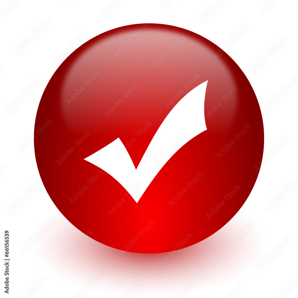 accept red computer icon on white background accept red computer icon on white background
