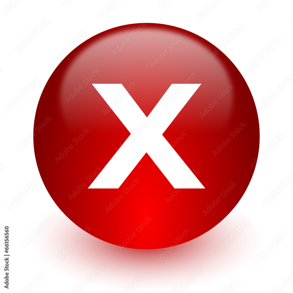 cancel red computer icon on white background cancel red computer icon on white background