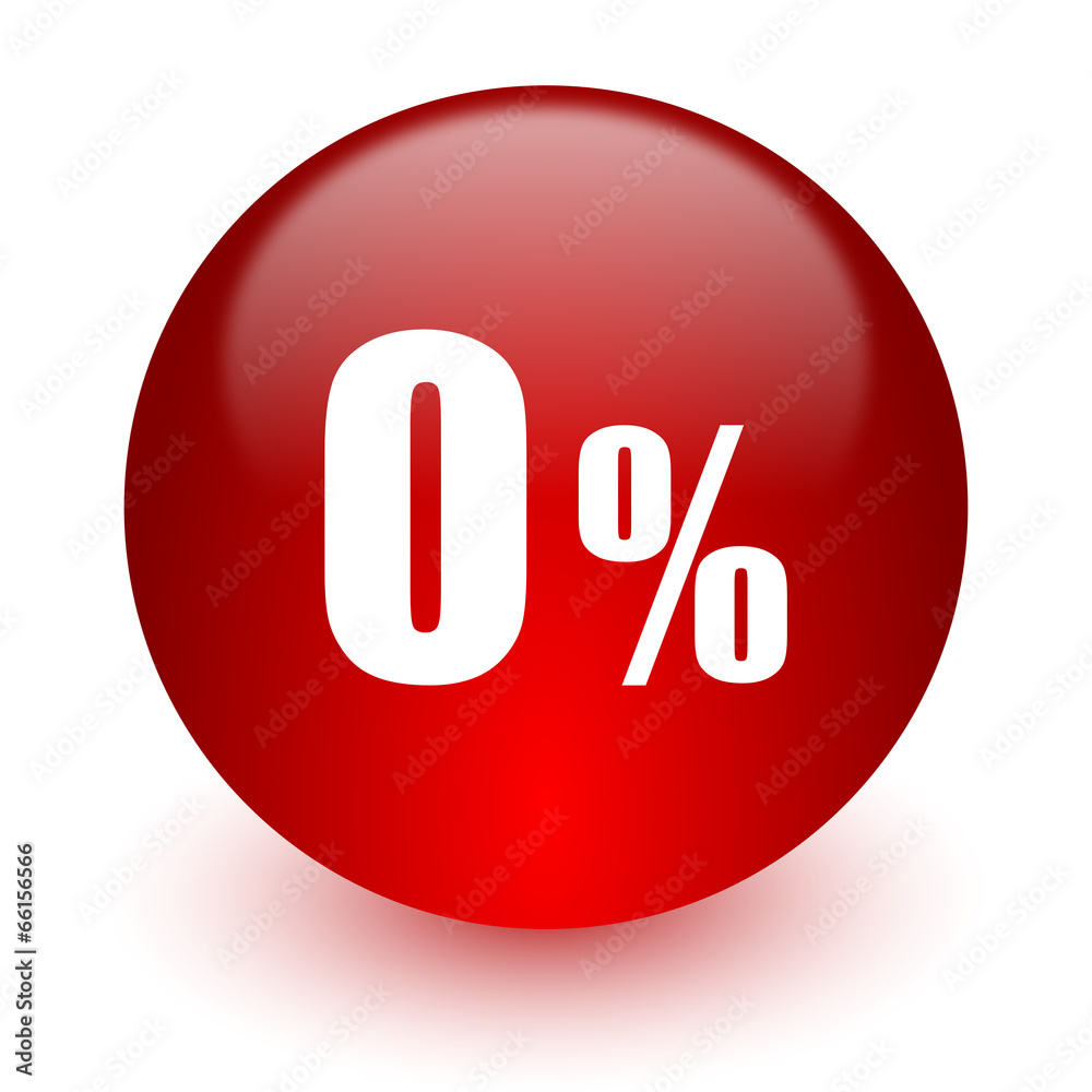 0 percent red computer icon on white background 0 percent red computer icon on white background