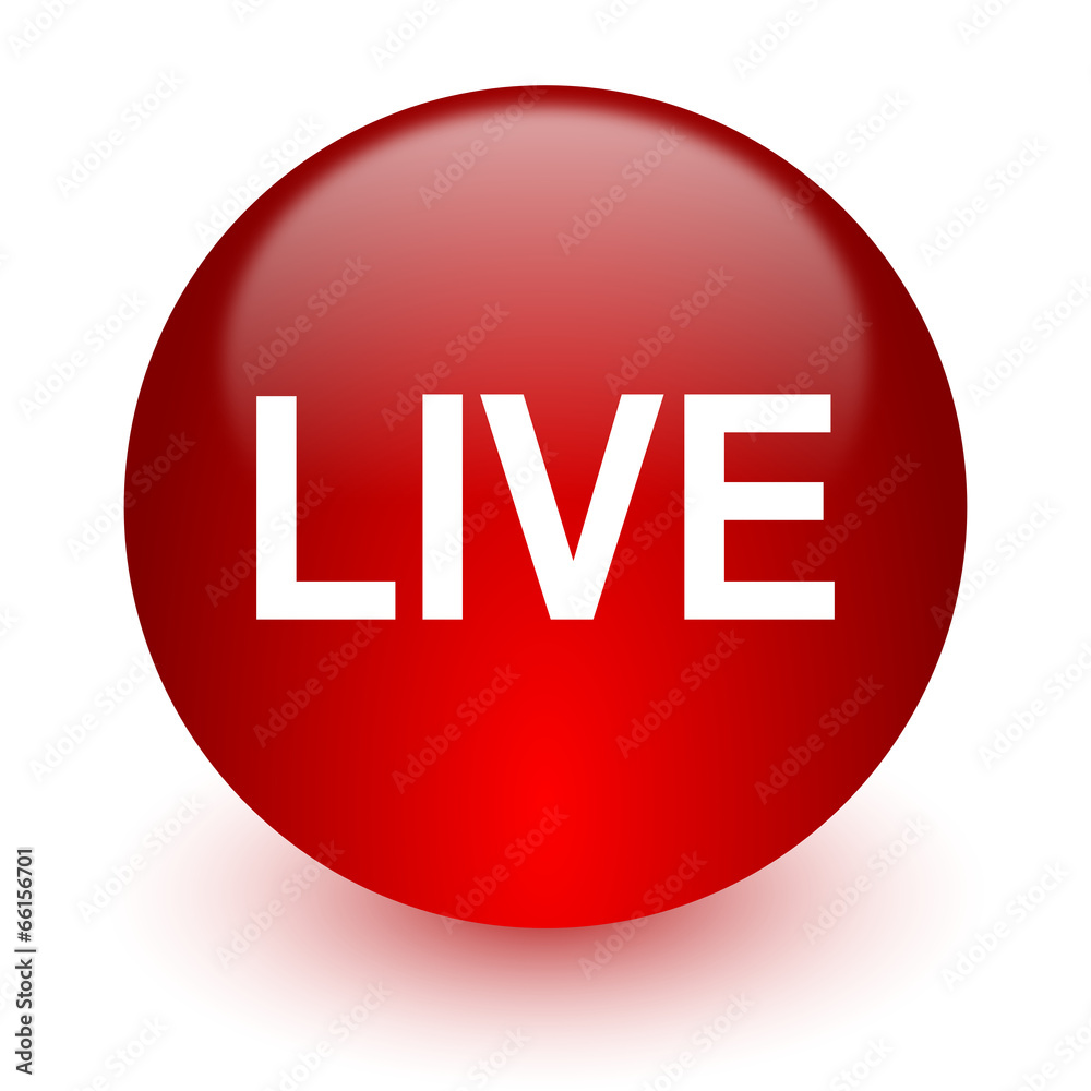 live red computer icon on white background live red computer icon on white background