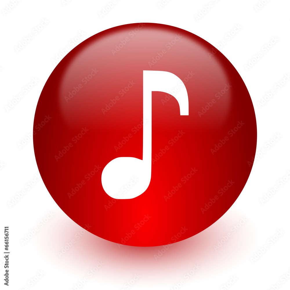 music red computer icon on white background music red computer icon on white background
