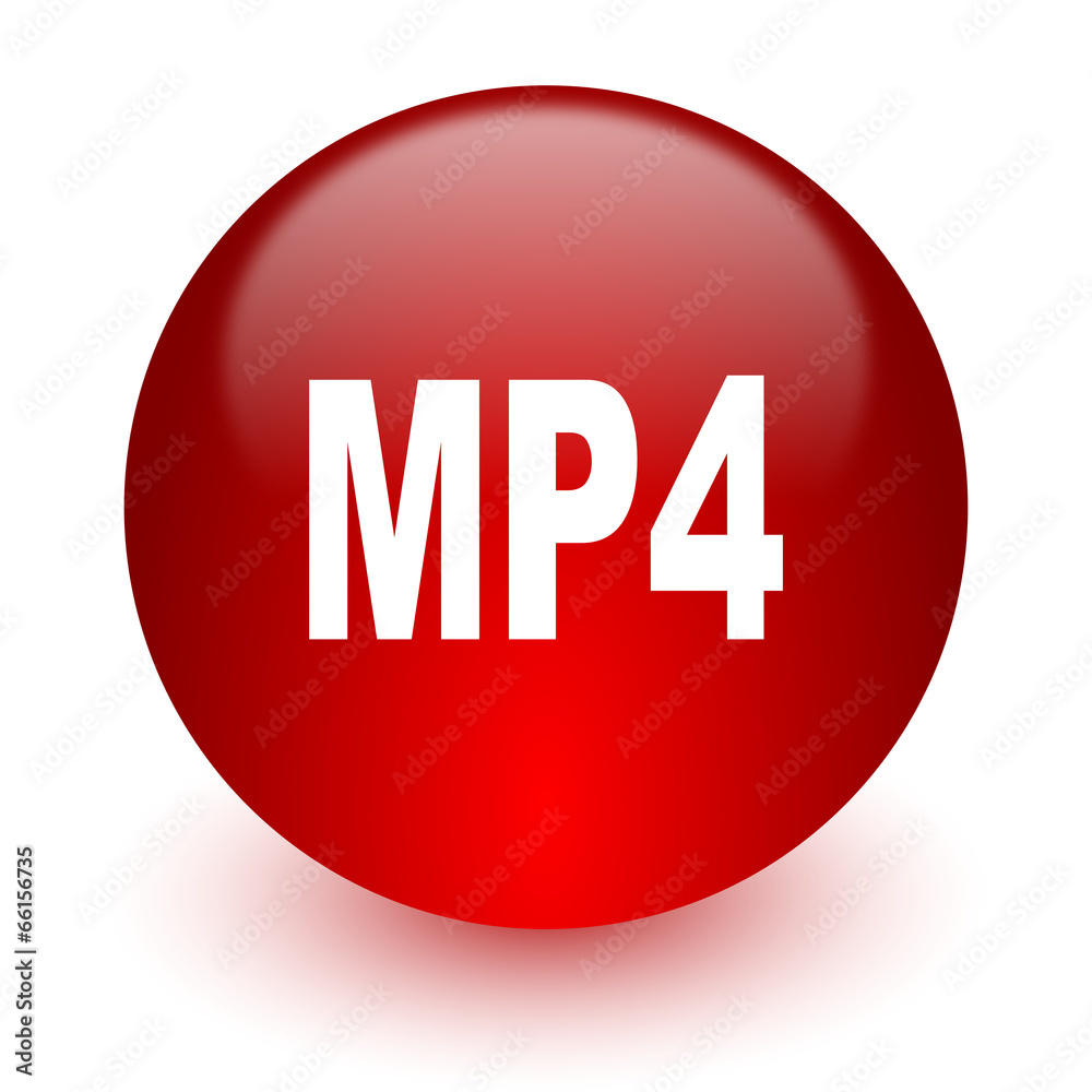 mp4 red computer icon on white background mp4 red computer icon on white background