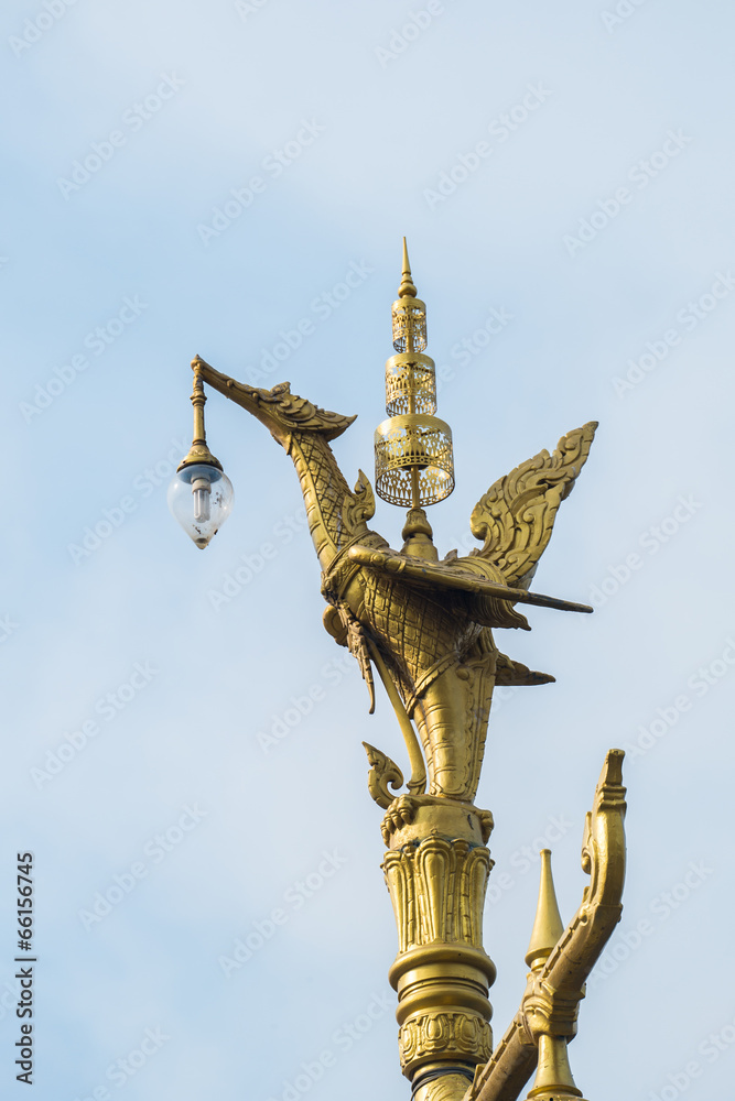 Fototapeta premium Isolated thai style lantern pillar