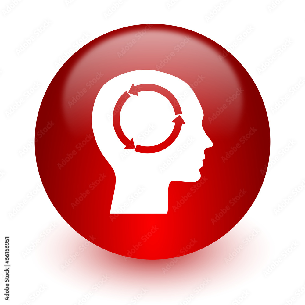 head red computer icon on white background