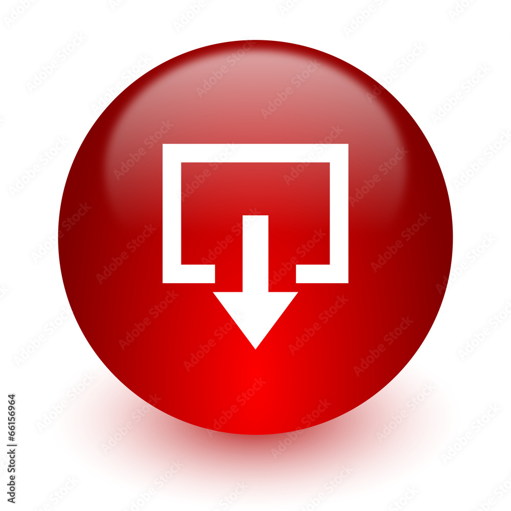 exit red computer icon on white background exit red computer icon on white background